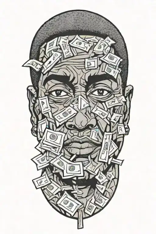 Black Man With Falling Money