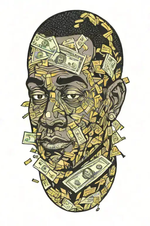 Black Man With Falling Money