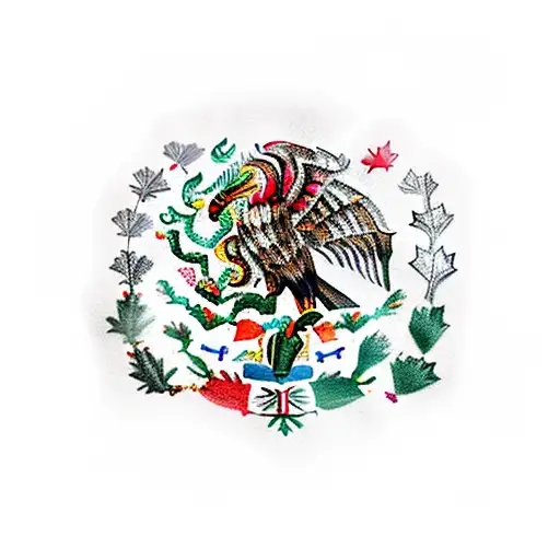 Mexican And Canadian Flag Merge