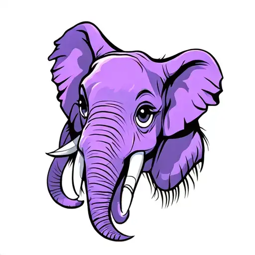 Elephant Head With Long Eyelashes