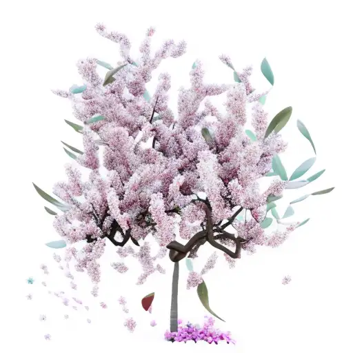 Plumeria Tree With Falling Flowers And Petals