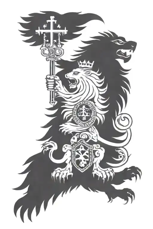 Czech Natiinal Lion And Polish National Eagle Slovak National Cross