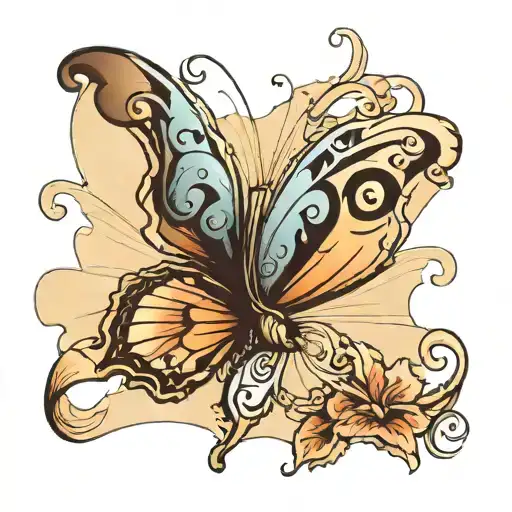 A Parchment Scroll With A Beautiful Butterfly In The Top Right