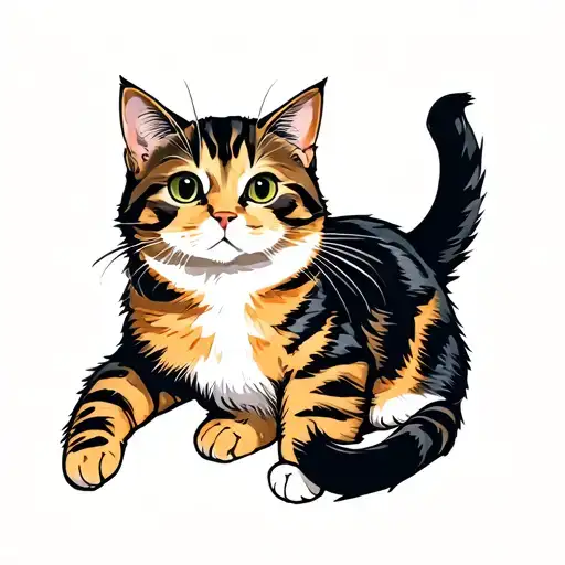 Cat Sitting And Looking At Me Back