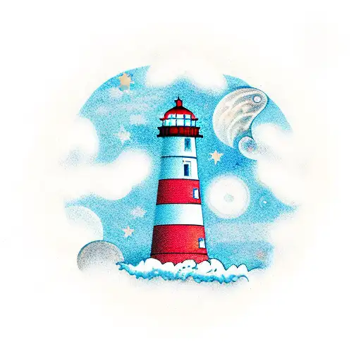 Lighthouse On The Background Of The Starry Sky