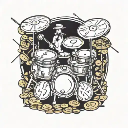 A Drum Set Made Out Of Various Coins Symbolizing Financial Success