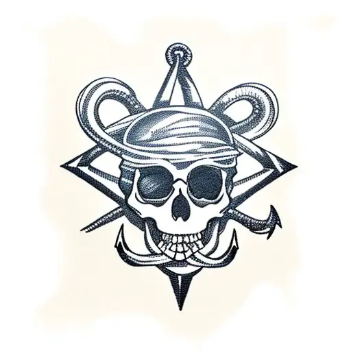 Anchor Compass Pirate Skull Kraken