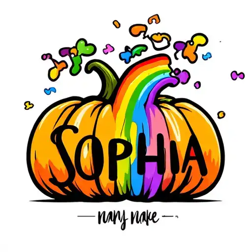 Pumkin Shaped Rainbow Jigsaw Autism With The Name Sophia