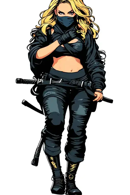 Sexy Blonde Girl Ninja