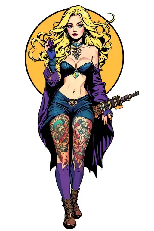 Sexy Blonde Girl Wizard