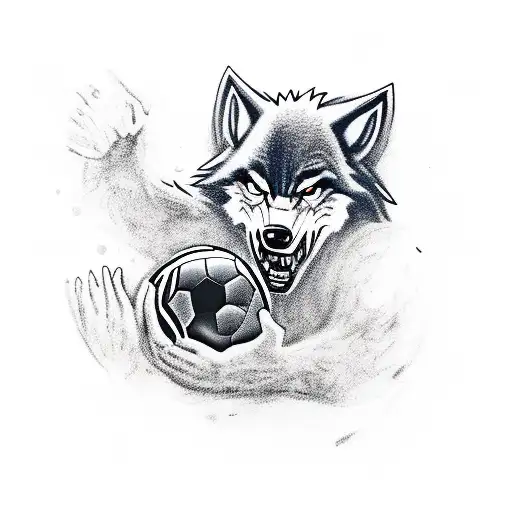 Werewolf Duki Playing Soccer