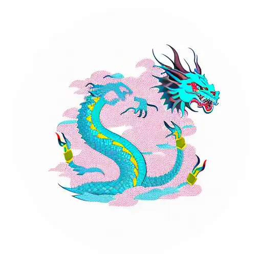Dragon With Kanji For God And Love