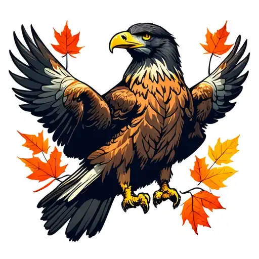 Eagle Bright Fall Leaves