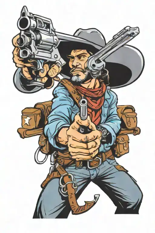Cowboy Ready To Draw Gun