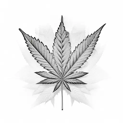 A New-school Style Marijuana Leaf With Musical Notes As The Veins