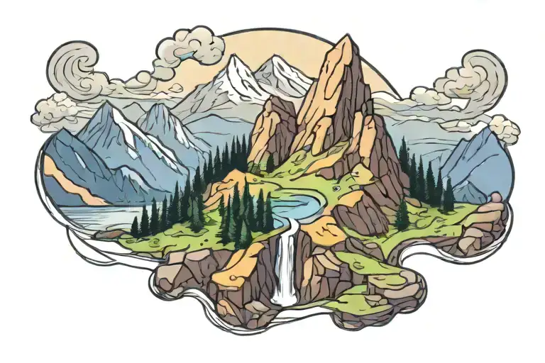 Mountain Landscape With A Hidden