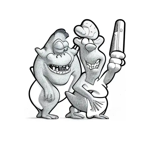 Fred And Barney From The Flintstones New Old School Style