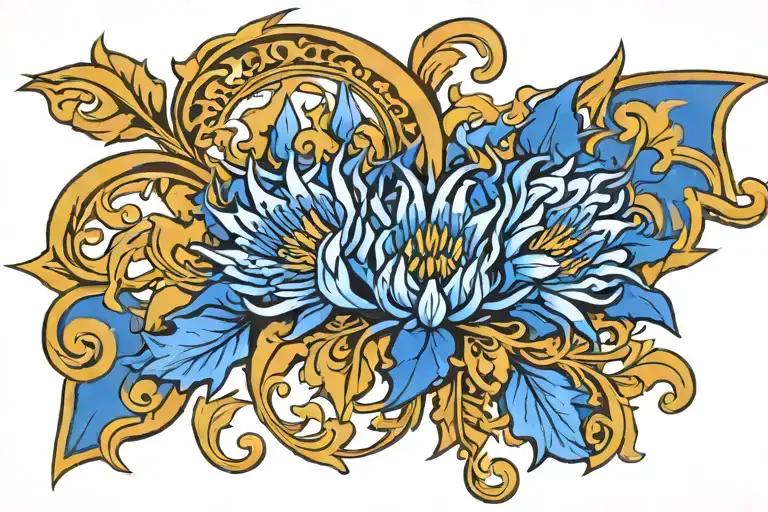 Knapweed Blue Classic Arabic Ornament