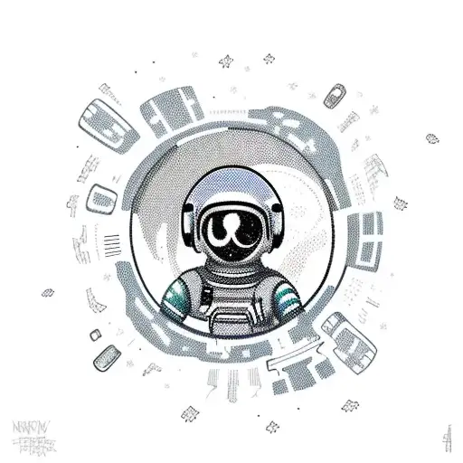 A Punk-inspired Astronaut Floating In Space
