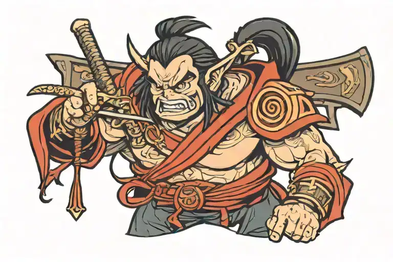 Anime Dororo On The Chest Samurai