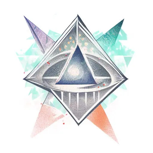 Upside Down Triangle With Two Point Crown On Top