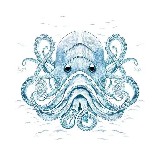 Nautical Kraken Octopus Shark Ship Sea