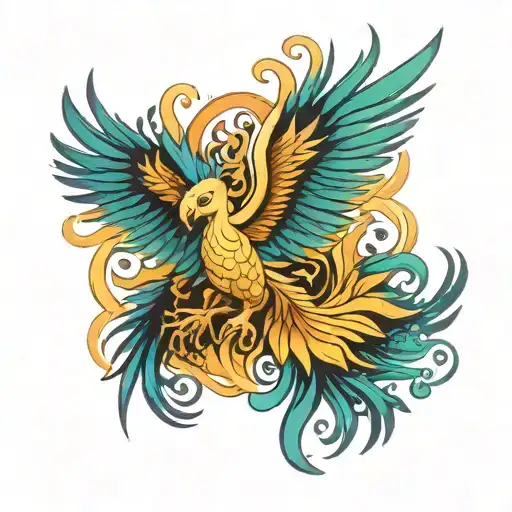 Tree Of Life Mother Intertchildren Hands Colorful Majestic Phoenix Rising