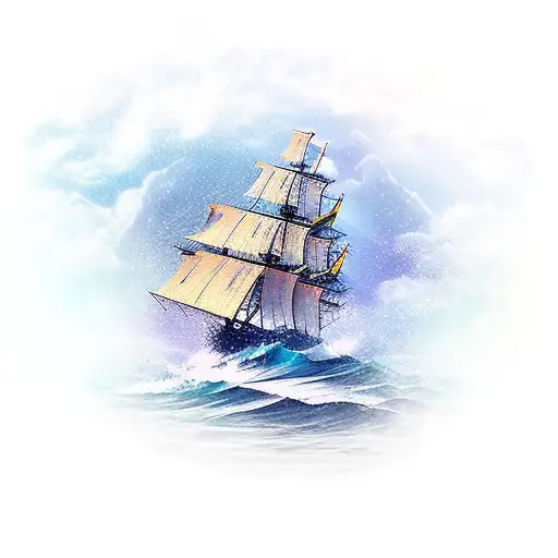 Ship In Ocean Nature Background
