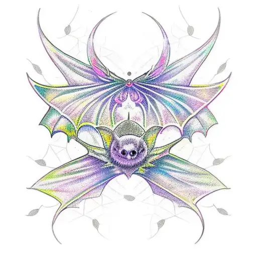 Bat Wings With Mandala Along With Spider Webs On An Arm
