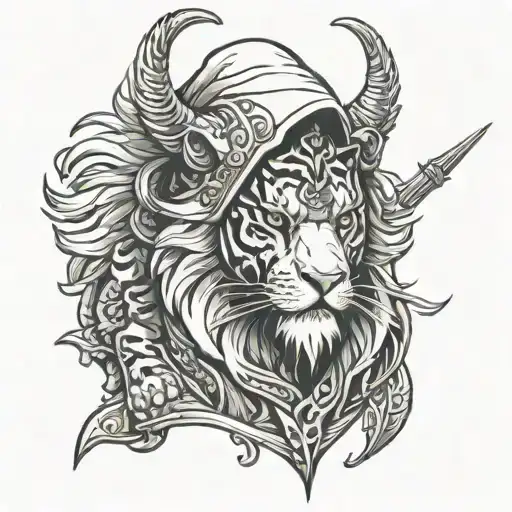 Ottoman Warrior Reaper Angel Hooded White Beard Tiger Powerful Scary Tattoo Idea Longwing