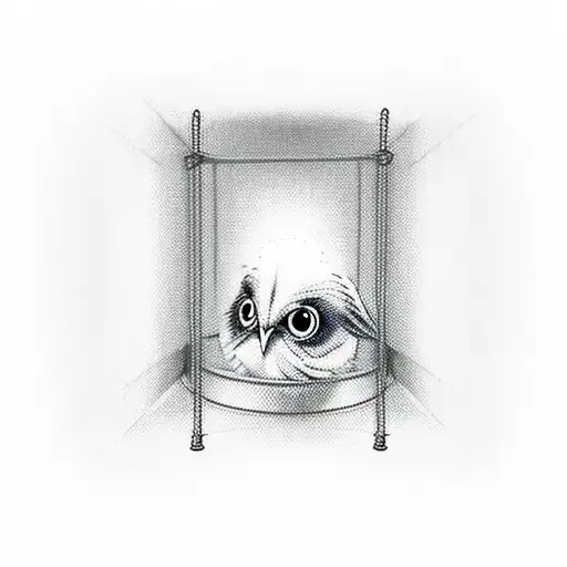 A Kid Stuck Inside A Bird Cage Trying To Get Out And Adult Sitting Against The Birdcage