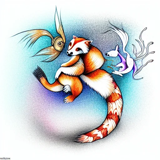 Red Panda And Seadragon Hugging
