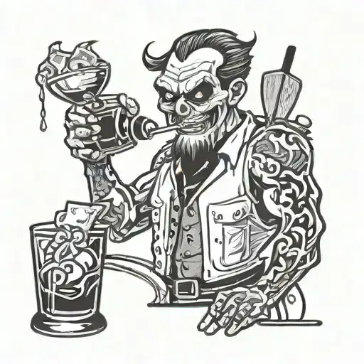 Creepy Bartending Cocktail Glass
