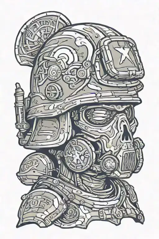 Military Helmet Adorned