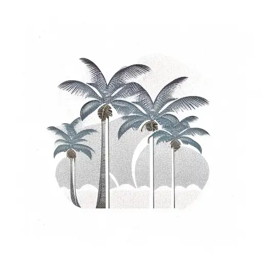 Palm Tree With Sunset