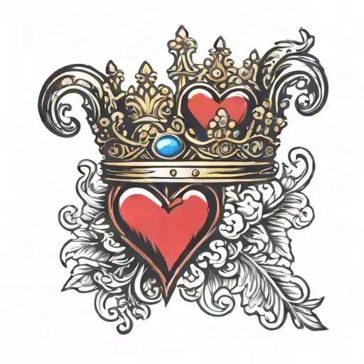 King And Queen Crown With Heart