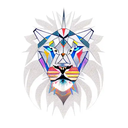 Geometric Lion Sunset