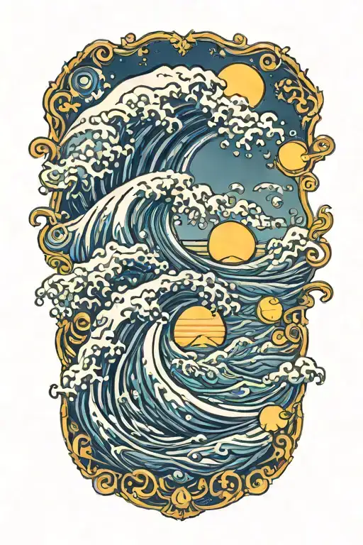 Sky Was Yellow And The Sun Was Blue Ocean Wave