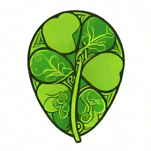 Celtic Four Leaf Clover Tattoo Inspired Design