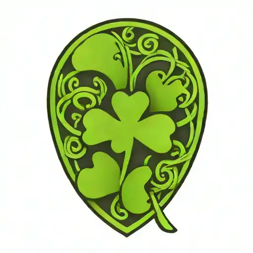 Celtic Four Leaf Clover Tattoo Inspired Design