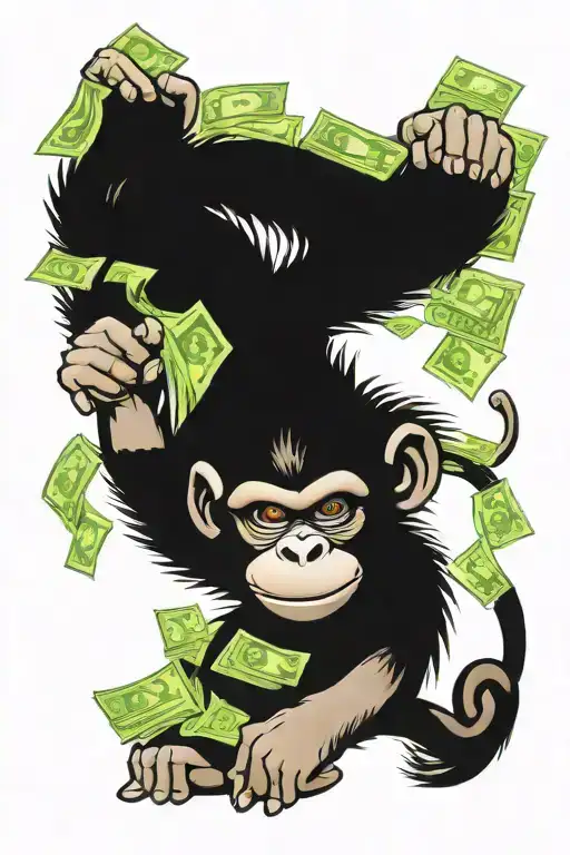 Millionaire Monkey With 100 Dollar Bills