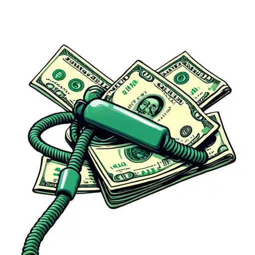 Phone Cord Attached To Money Drugs