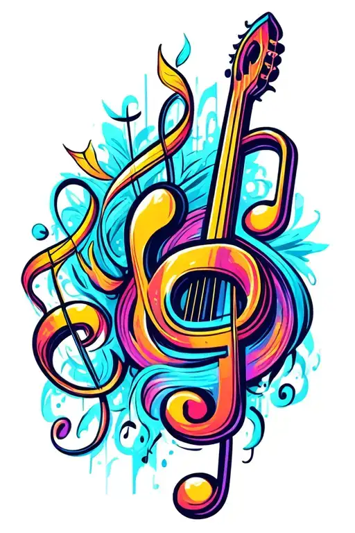 Music Notes Intertwined
