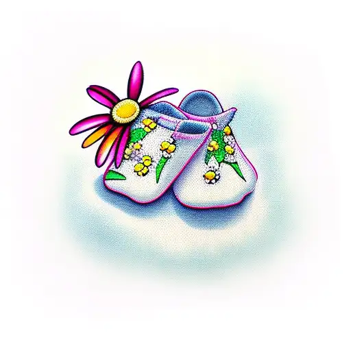 Baby Feet With Daisies