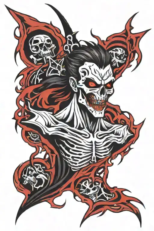 Shinigami In Red And Black Colors