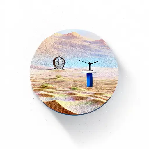 Desert Scape And Clock