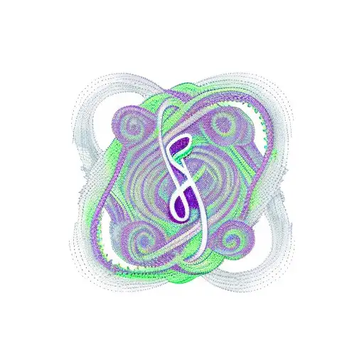 Eldritch-inspired Music Notes Intertwining With Purple Vines