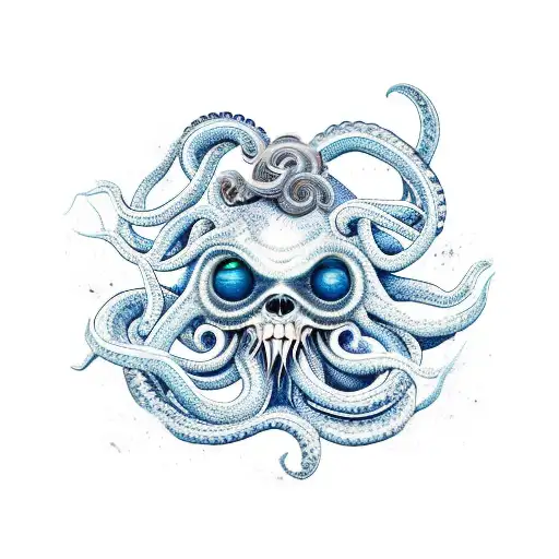 Rosto De Mulher Com Cabelos De Um Kraken