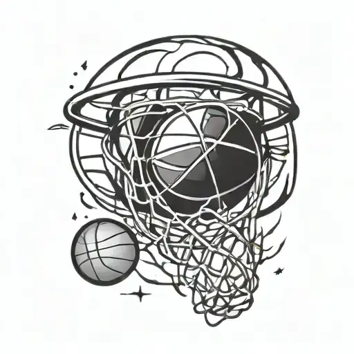 Basketball Get Inside Hoops Color Ball Black Hoops