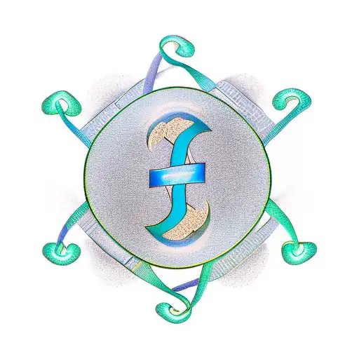 Lucky Number 7 Intertwined With A Yin Yang Symbol